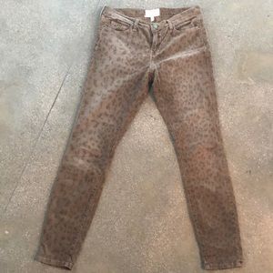 Current Elliott leopard baby cord jeans